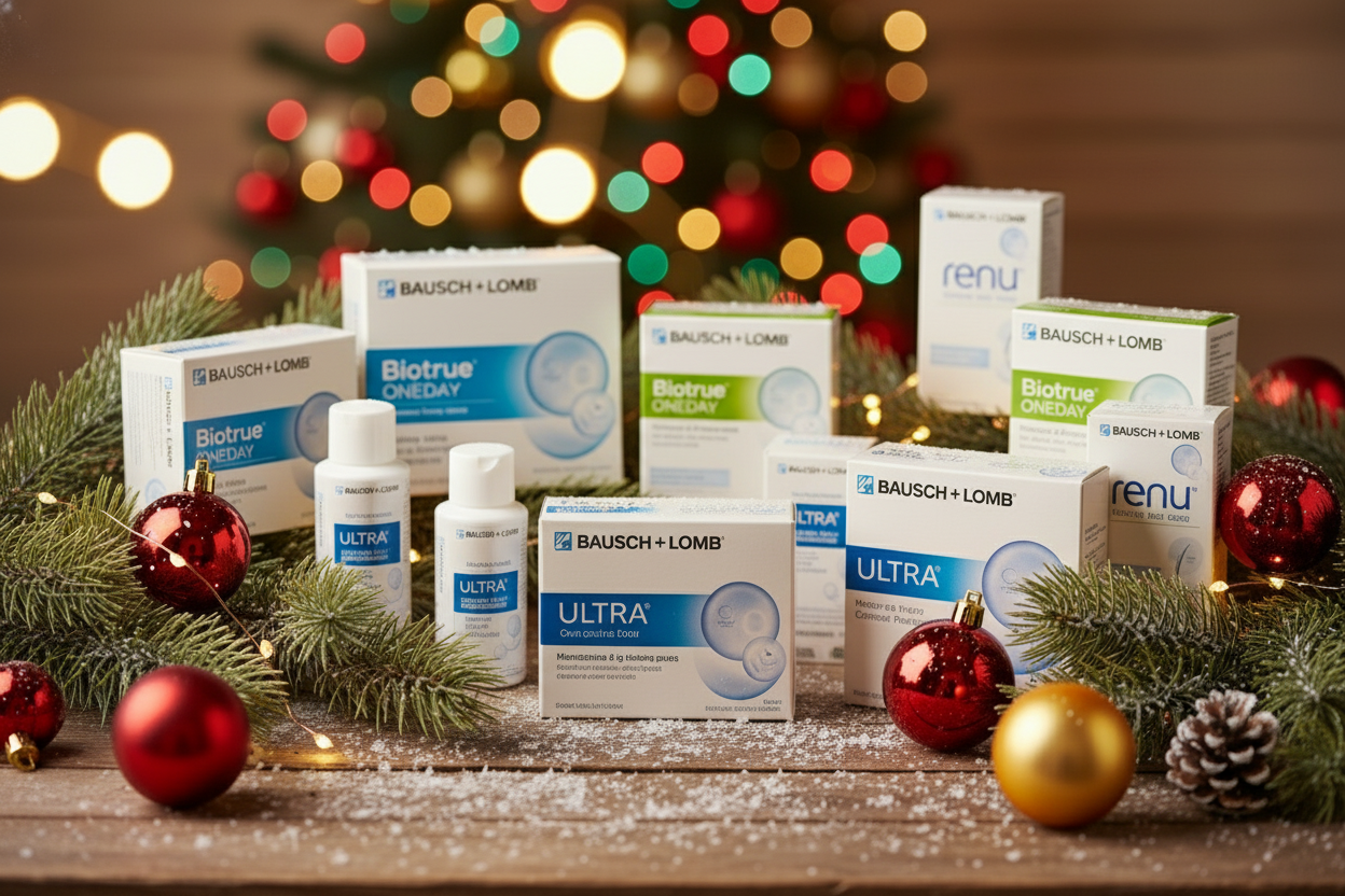 wiehnachtsstimmung mit bausch & lomb kontaktlinsen verpackung
